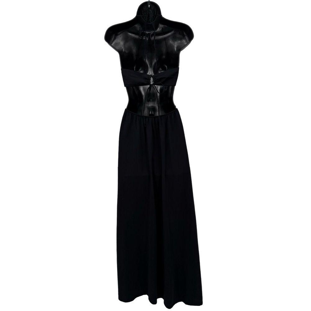 Zara Halter Cutout Open Back Maxi Dress in Black | Medium - Picture 4 of 7